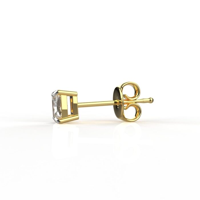 Avarta Jewellery 18K Gold 0.50 Carat Princess Cut Unisex Solitaire Studs - Single Pcs - Image 4