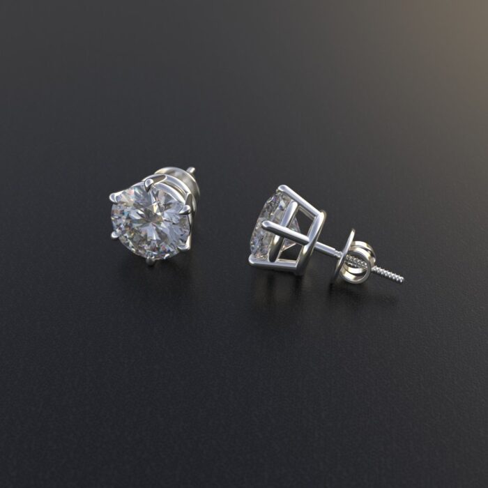 Avarta Jewellery Sterling Silver 2 Carat Each Moissanite Solitaire Studs With White Gold Polish - Image 4