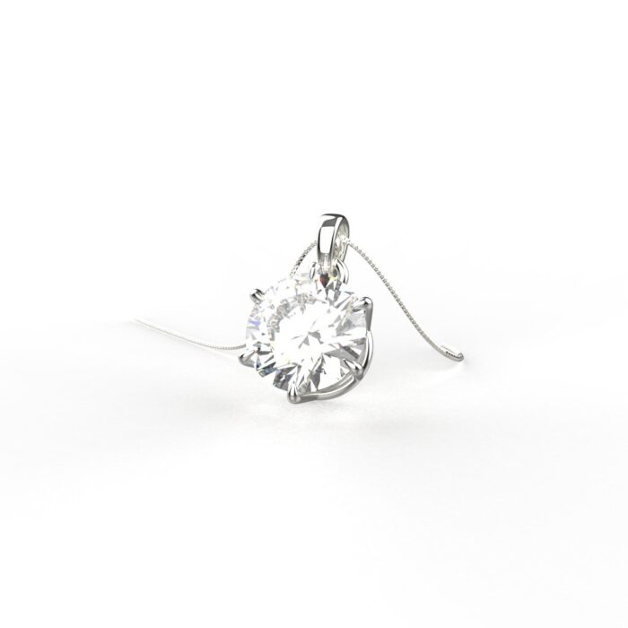 Avarta Jewellery Sterling Silver 2 Carat Solitaire Pendant Set - Image 2