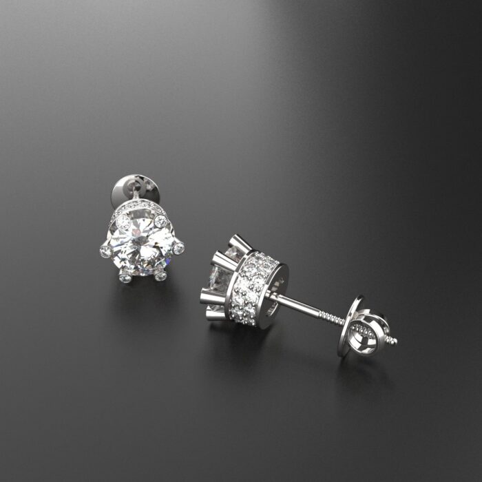 Avarta Sterling Silver Solitaire 1 Carat Designer Stud Earrings for Girls & Women - Image 6