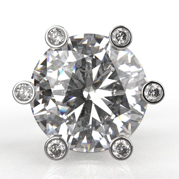 Avarta Sterling Silver 2 Carat Each Solitaire Designer Stud Earrings for Girls & Women - Image 6