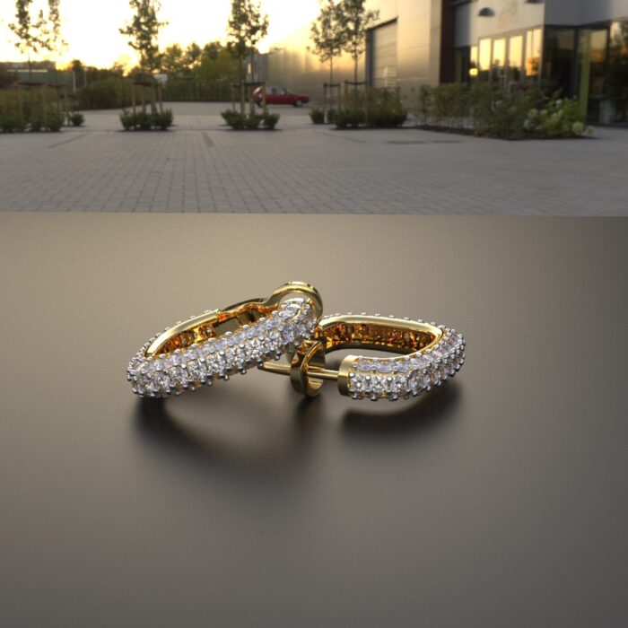 Avarta Jewellery Sterling Silver 5A Grade American Diamond Loop Earrings With Gold Polish For Girls & Women - Image 3