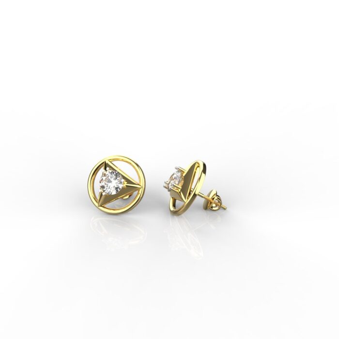 Avarta Jewellery 18K Gold Alluring 80 Cents Solitaire Studs Earring - Image 3
