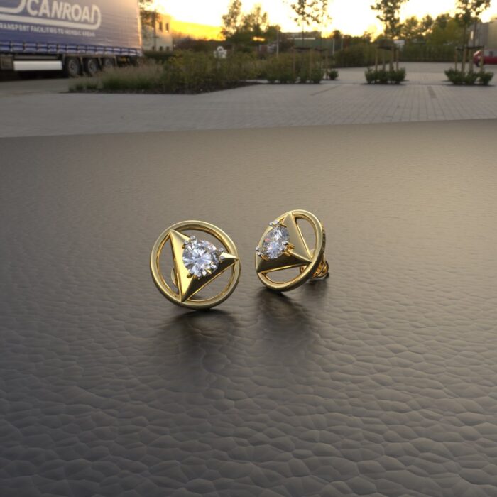 Avarta Jewellery 18K Gold Alluring 80 Cents Solitaire Studs Earring - Image 4