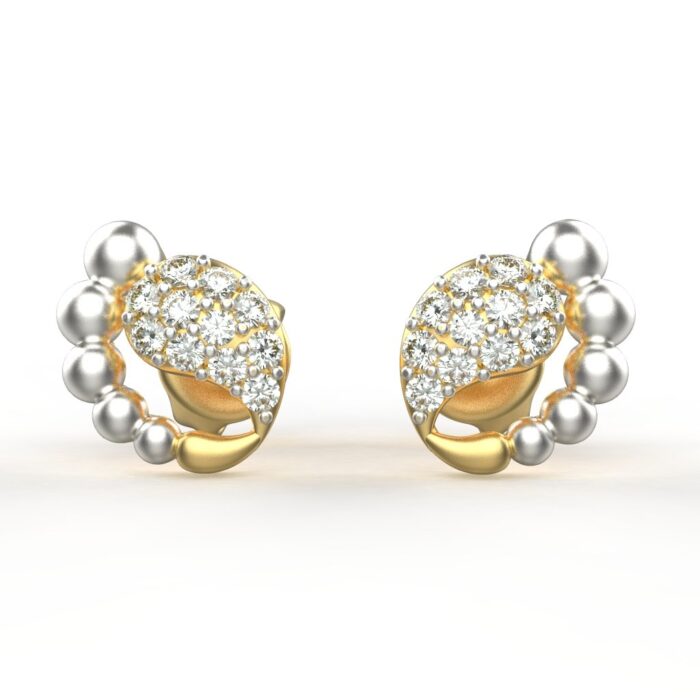 Avarta Jewellery 18K Hallmarked Gold Certified Diamond Stud Earrings