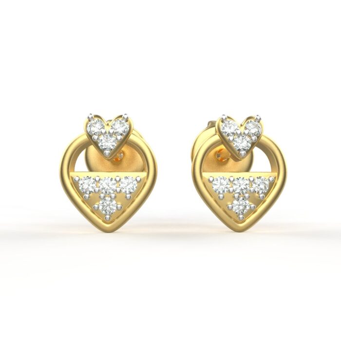 Avarta Jewellery 18K Hallmarked Gold Studs Earrings With Certified Diamonds For Kids, Girls & Women