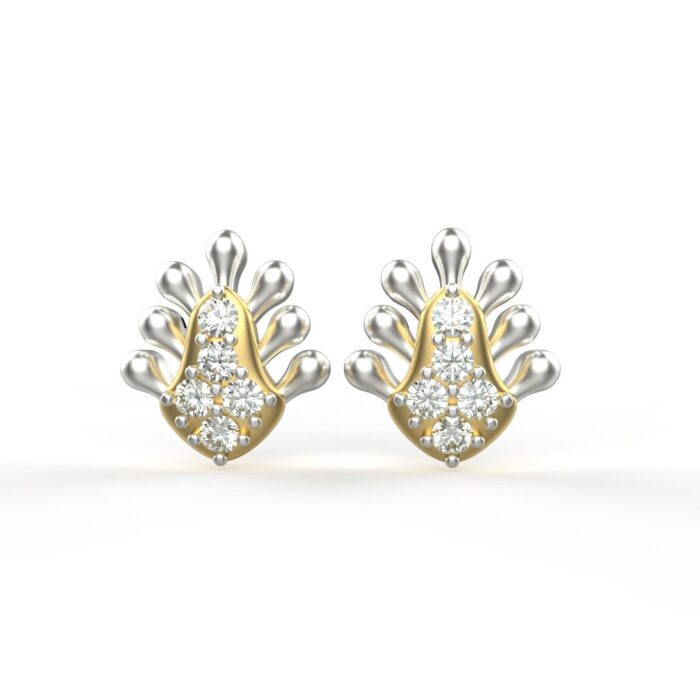 Avarta Jewellery 18K Hallmarked Gold With Certified Diamond Studs Earrings For Girls & Women
