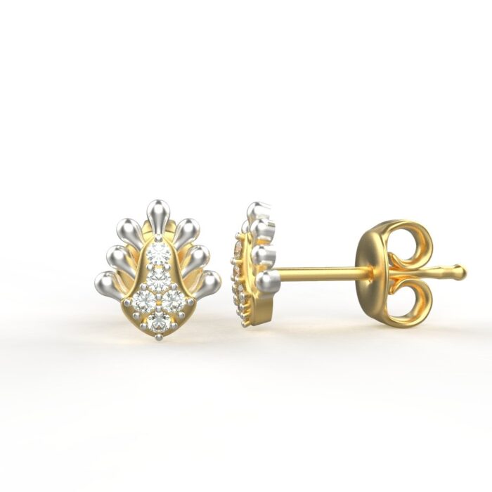 Avarta Jewellery 18K Hallmarked Gold With Certified Diamond Studs Earrings For Girls & Women - Image 3