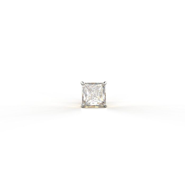 Avarta Jewellery 92.5 Sterling Silver 2 Carat Princess Cut Solitaire Unisex Stud Earring - Single Pcs - Image 2