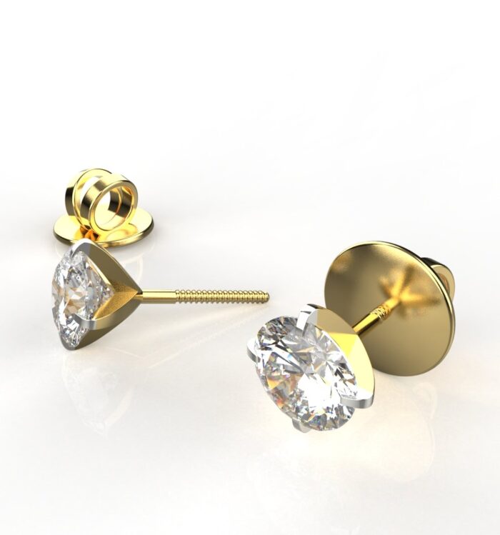 Avarta 18k Gold 10 Cents Solitaire Stud Earrings - Image 3