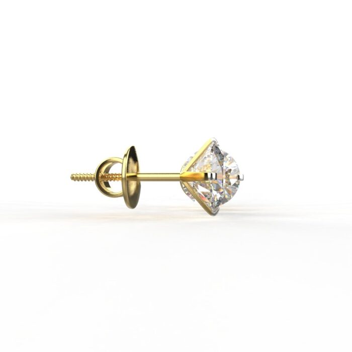 Avarta Jewellery Gold 1 Carat Solitaire Earrings - Image 3