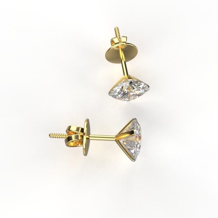 Avarta Jewellery Gold 1 Carat Solitaire Earrings - Image 4