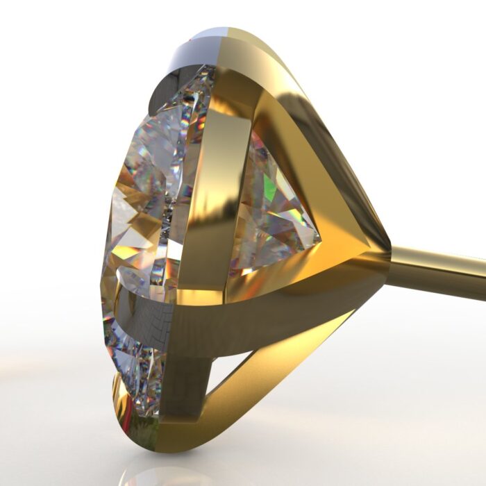 Avarta Jewellery 18k Gold 8.50 Carat Each Moissanite Solitaire Stud Earrings - Image 4