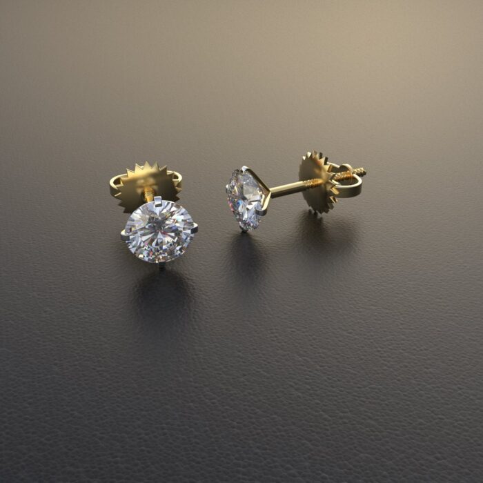 Avarta Jewellery 14k Gold 1 Carat Unisex Solitaire Studs - Image 6