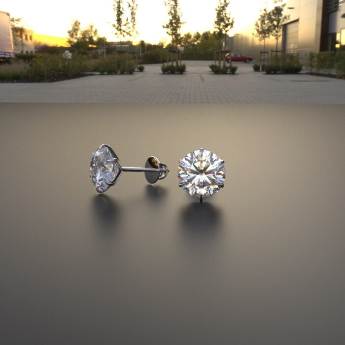 Avarta Jewellery Sterling Silver 1 Carat Each Unisex Solitaires Stud Earrings - Image 4
