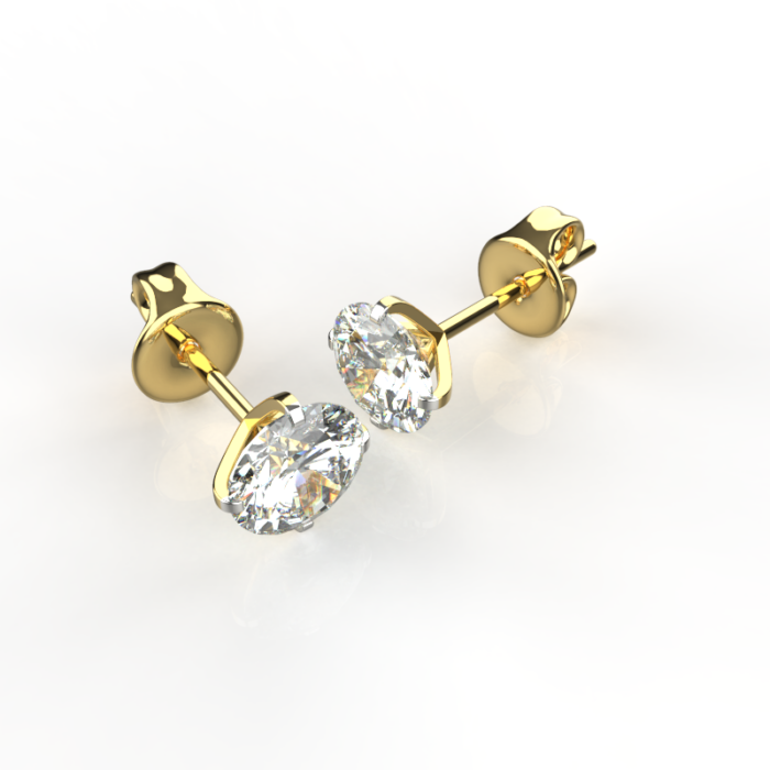 Avarta Jewellery Gold 1 Carat Each Unisex Solitaire Studs - Image 4
