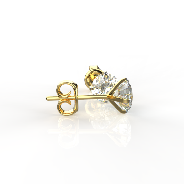 Avarta Jewellery Gold 1 Carat Each Unisex Solitaire Studs - Image 5