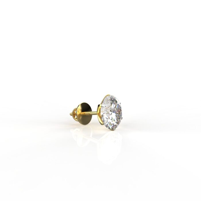 Avarta Jewellery 18k Gold 1.50 Carat Moissanite Unisex Solitaire Studs - Single Pcs