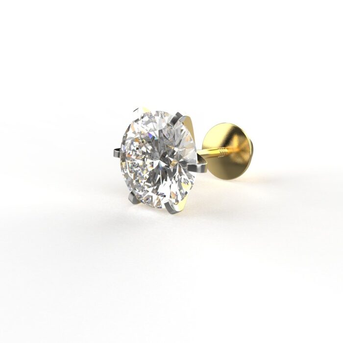 Avarta Jewellery 18k Gold 2 Carat Moissanite Solitaire Stud Earrings - Single Pcs