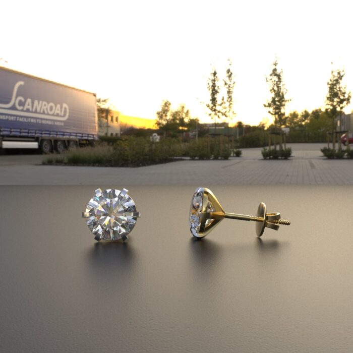 Avarta Jewellery Sterling Silver 2 Carat Solitaire Stud Earrings - Image 4