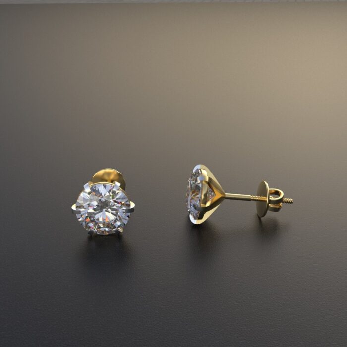 Avarta Jewellery Sterling Silver 2 Carat Solitaire Stud Earrings - Image 3