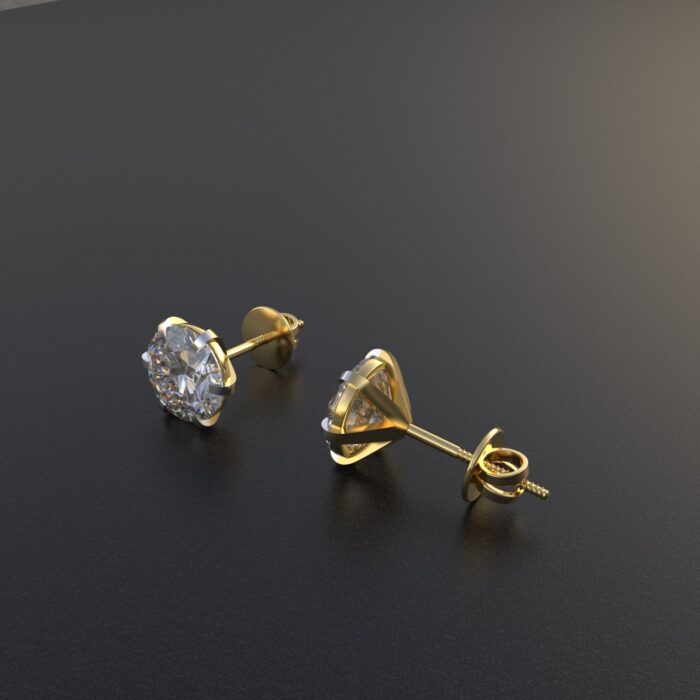 Avarta Jewellery Sterling Silver 2 Carat Solitaire Stud Earrings - Image 2