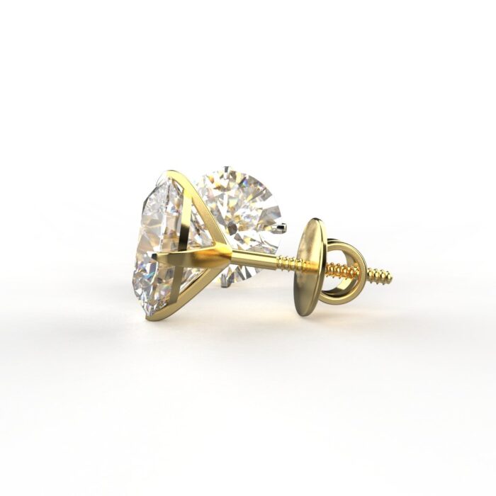 Avarta Jewellery 18k Gold 3 Carat Moissanite Stud Earrings - Image 3