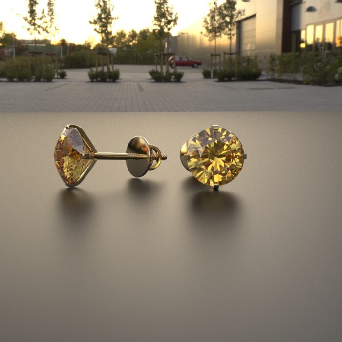 Avarta Jewellery 18k BIS Hallmarked Gold Citrine Stud Earrings - Image 2
