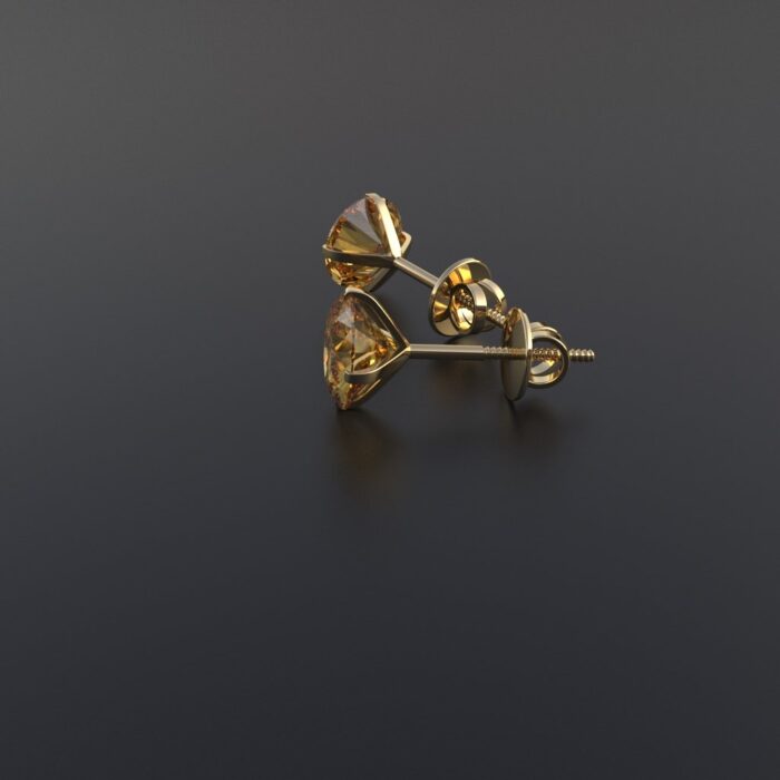 Avarta Jewellery 18k BIS Hallmarked Gold Citrine Stud Earrings - Image 3
