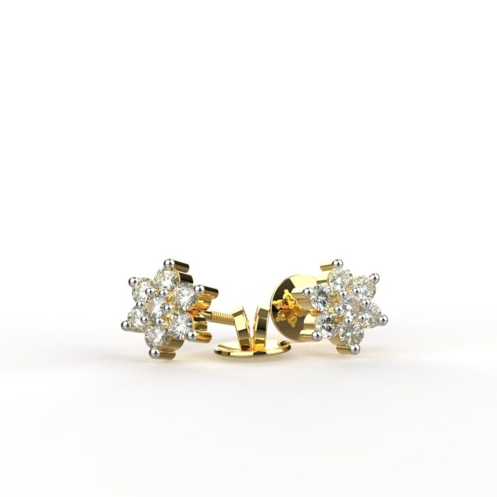Avarta Jewellery Sterling Silver Gold Polish Stud Earring For Girls & Women