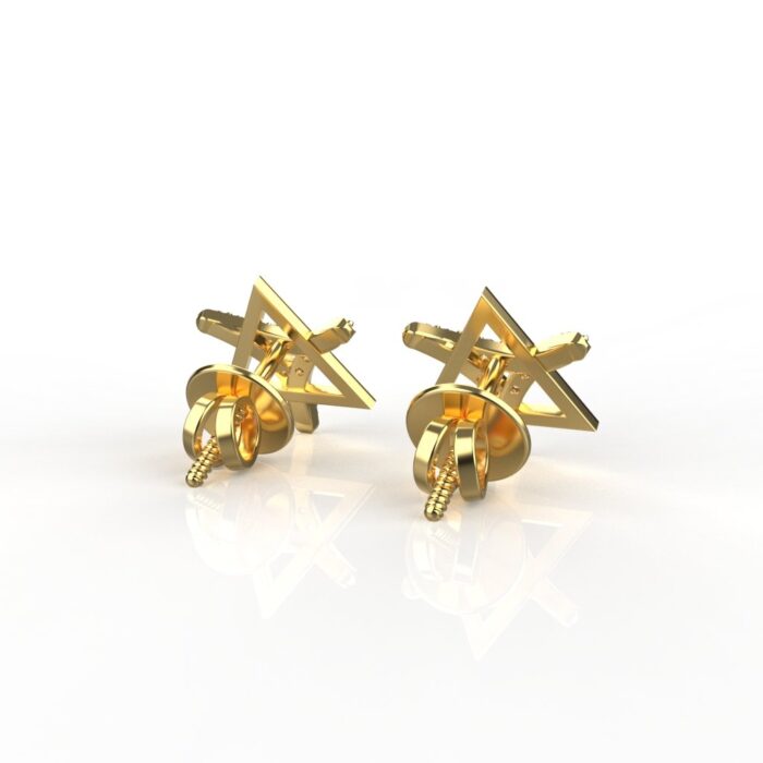 Avarta Jewellery 18K Gold & Certified Diamond Trinity Studs Earrings - Image 5