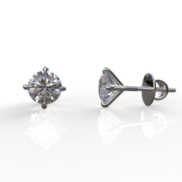 Avarta 18k White Gold 50 Cents Each Moissanite Solitaire Unisex Stud Earrings - Image 6