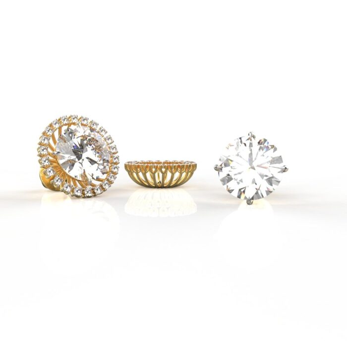 Avarta Jewellery 3.22 Carat Each 18k Gold Jacket Earring With Moissanite - Image 2
