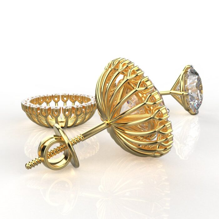 Avarta Jewellery 3.22 Carat Each 18k Gold Jacket Earring With Moissanite - Image 3