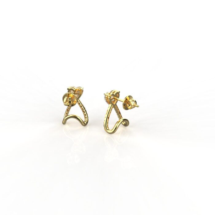 18k Gold 0.75 Carat Each Moissanite Heart Hoop Earrings - Image 2