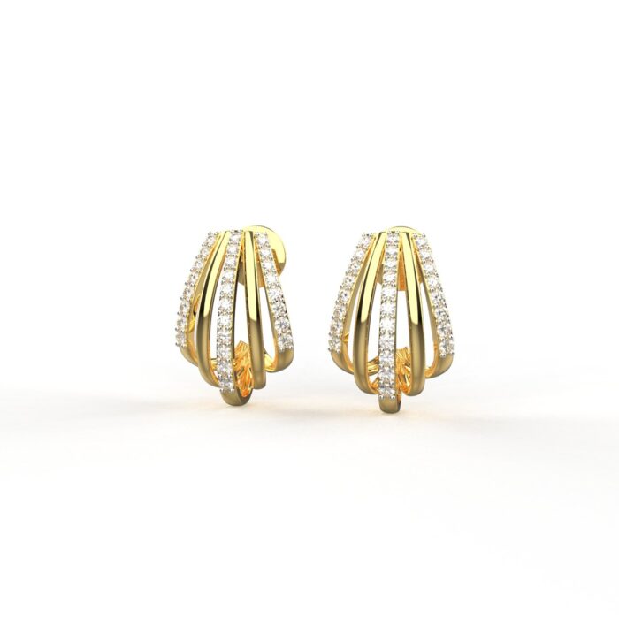 Avarta 18k Gold Lab Grown Linear Diamond Earrings