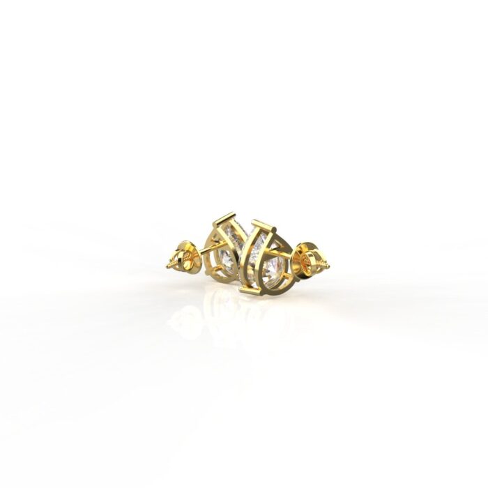 Avarta 18k Gold 3 Carat Each Pear Moissanite Stud Earrings - Image 4