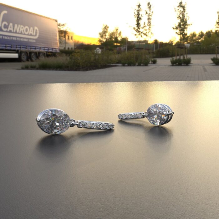 Avarta Jewellery Sterling Silver Oval Dangler Earrings - Image 2