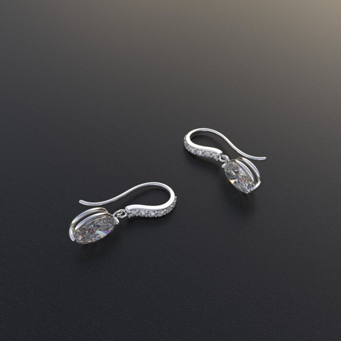 Avarta Jewellery Sterling Silver Oval Dangler Earrings - Image 3