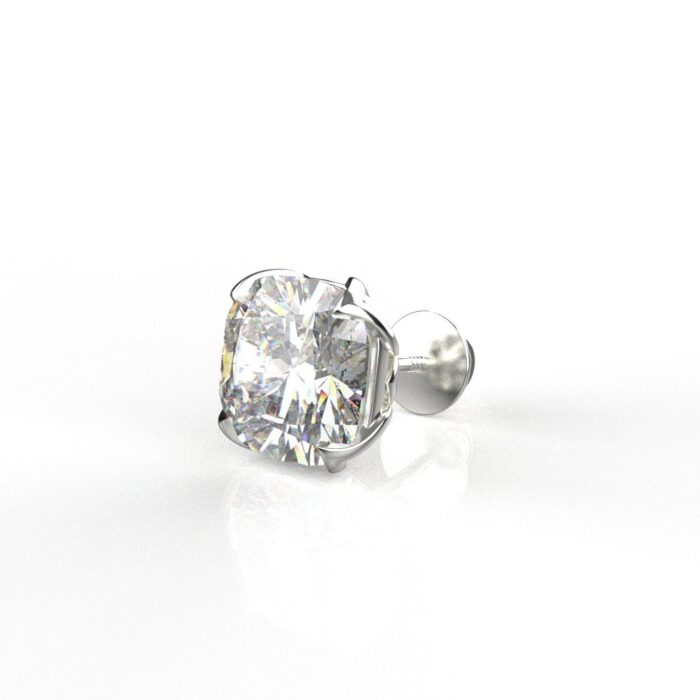 Avarta Jewellery 18k White Gold 2.50 Carat each Cushion Moissanite Solitaire Studs - Image 4
