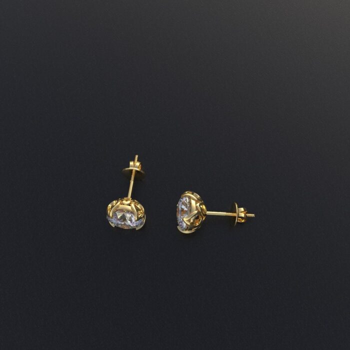 Avarta Jewellery 18k Gold 2 Carat each Moissanite Solitaire Studs - Image 4