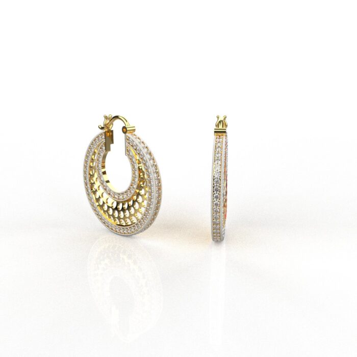 Avarta Jewellery 18K Yellow Gold Diamond Hoop Earrings - Image 2