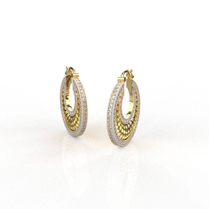Avarta Jewellery 18K Yellow Gold Diamond Hoop Earrings - Image 3