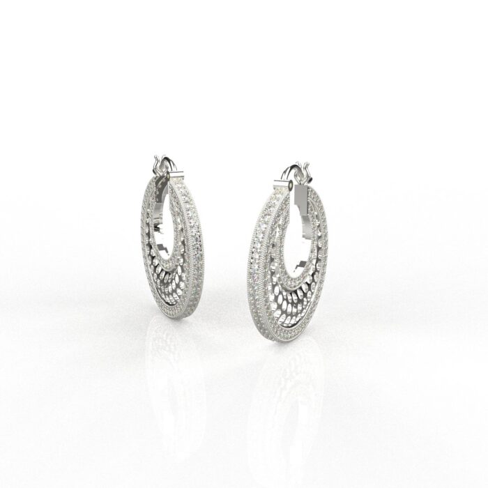 Avarta Jewellery 18K White Gold Diamond Hoop Earrings - Image 3