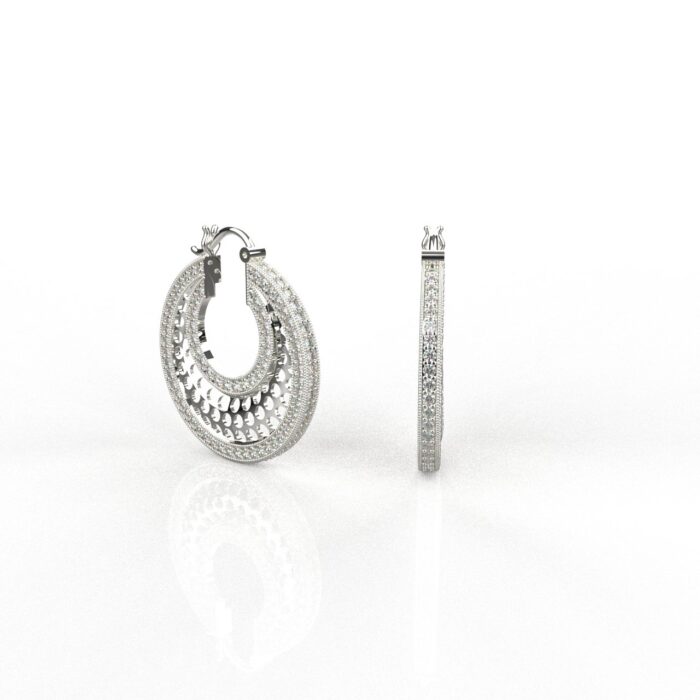 Avarta Jewellery 18K White Gold Diamond Hoop Earrings - Image 2