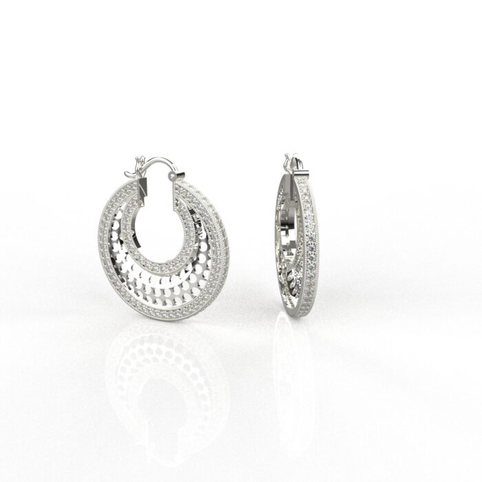 Avarta Jewellery 18K White Gold Diamond Hoop Earrings
