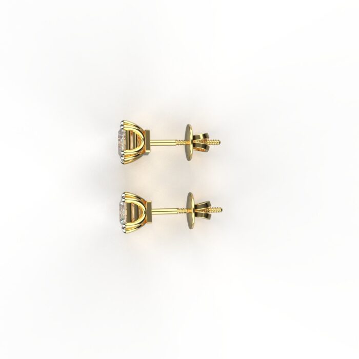 Avarta Jewellery 18k Gold 1 Carat Each Emerald Cut Moissanite Stud Earrings - Image 3
