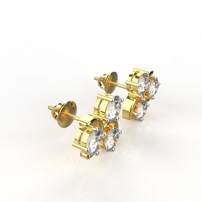 Avarta Jewellery Tri Star Lab Diamond Earrings - Image 4