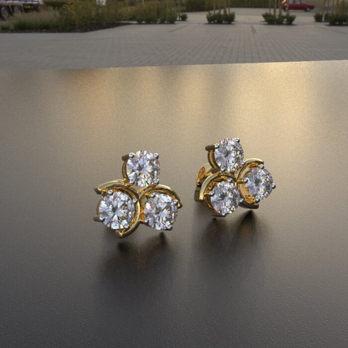 Avarta Jewellery Tri Star Lab Diamond Earrings - Image 2
