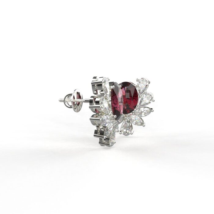 Avarta Gold Ruby Moissanite Stud Earrings - Image 4